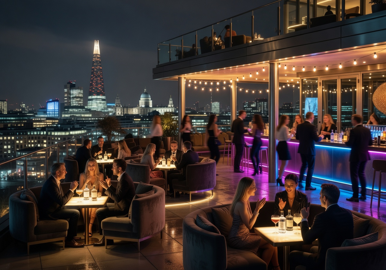 Rooftop bar and nightclub in London