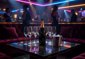 VIP table bottle service at luxury club